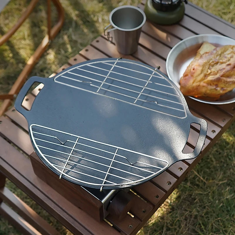 Roestvrijstalen BBQ Grillrek – Anti‑Aanbrand Barbecue Net voor Camping & Outdoor Grill