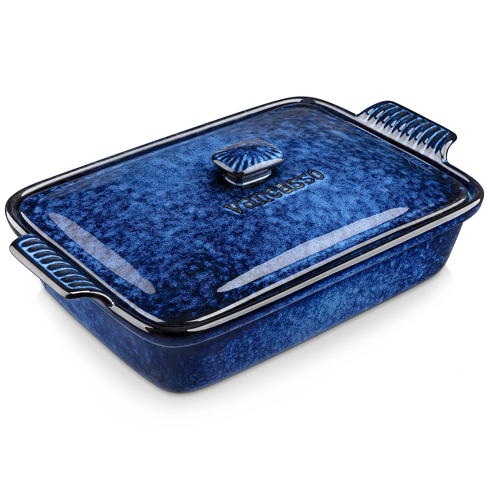 Ovenschaal met Deksel 3,8L – Blauwe Lasagneschaal van Steengoed voor Oven en Magnetron