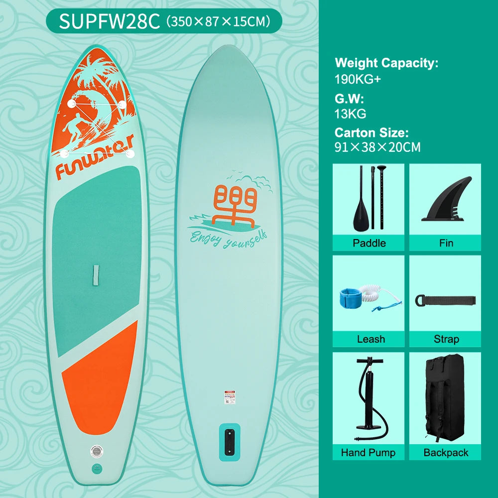 Opblaasbaar SUP Board 11'6" – Koi Paddle Board met Accessoires – Stand Up Paddle Surfboard voor Volwassenen