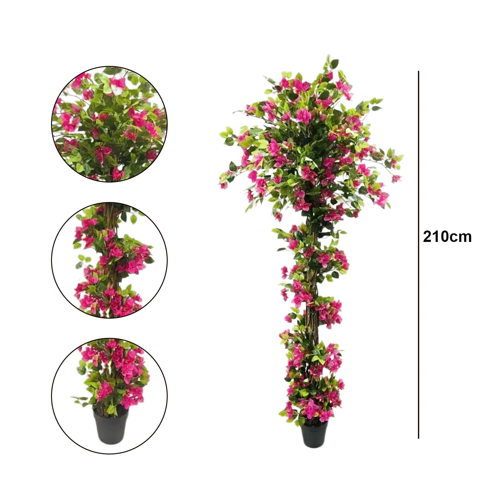Kunstmatige Bougainvillea Boom 185 cm Roze – Realistische Nepplant voor Binnen & Buiten