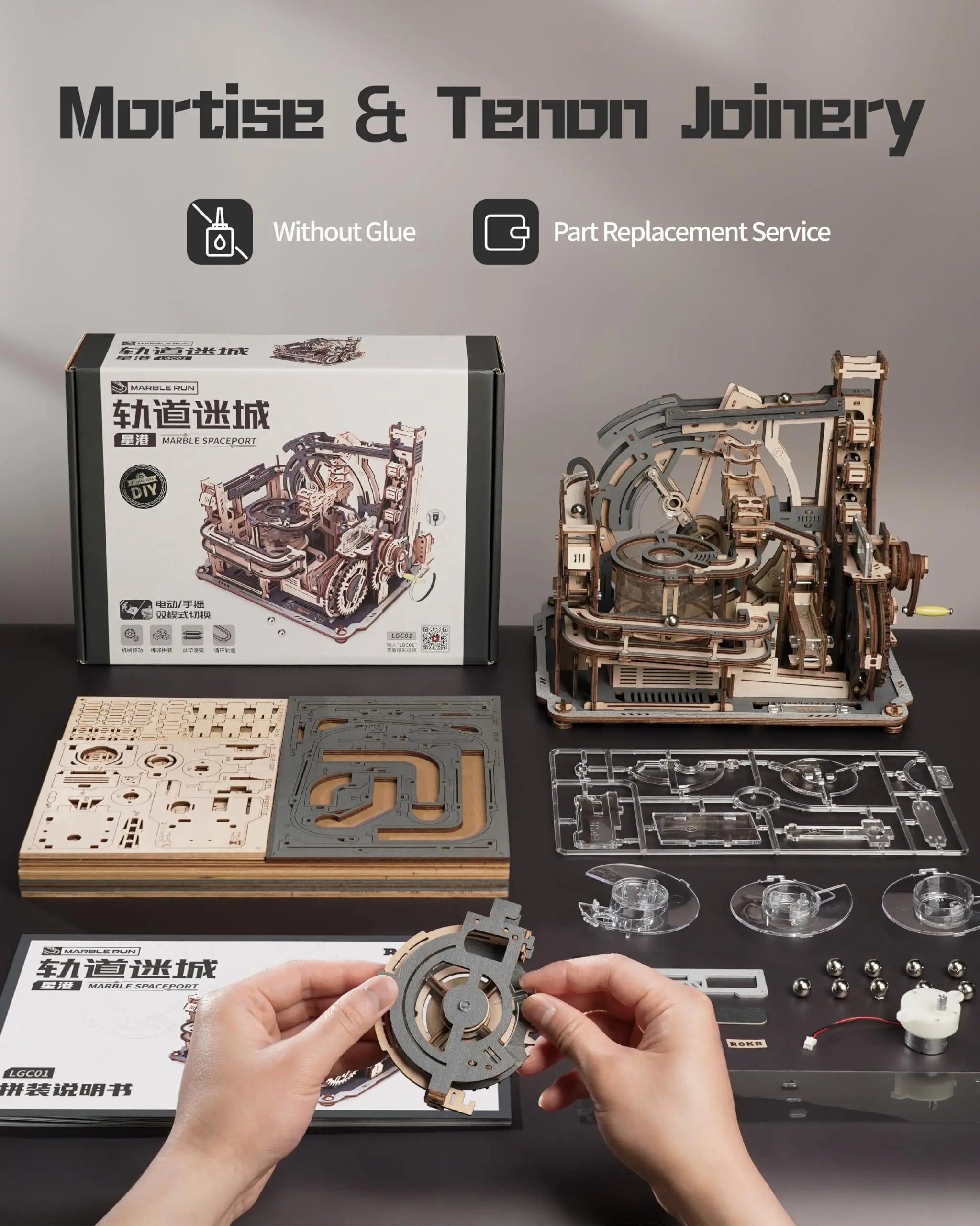 Elektrische 3D Knikkerbaan met Licht – Houten Bouwpuzzel voor Kinderen en Jongeren – Educatief Speelgoed Creatief & Technisch