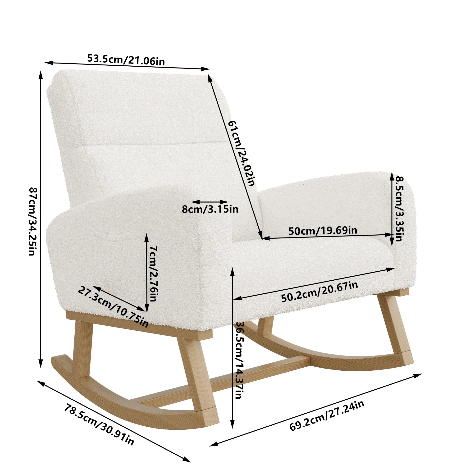 Fluwelen ergonomische schommelstoel – Luxe relaxstoel met comfortabele bekleding en stevig frame