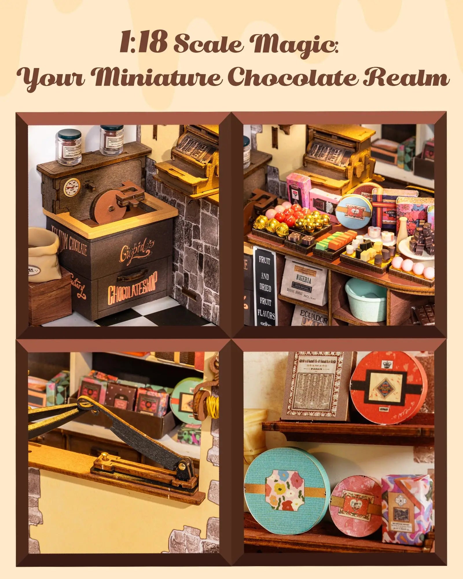 DIY Houten Poppenhuis 3D Miniatuur – Creatief Knutselcadeau voor Volwassenen en Tieners – Sfeervolle Verlichting en Vintage Decoratie