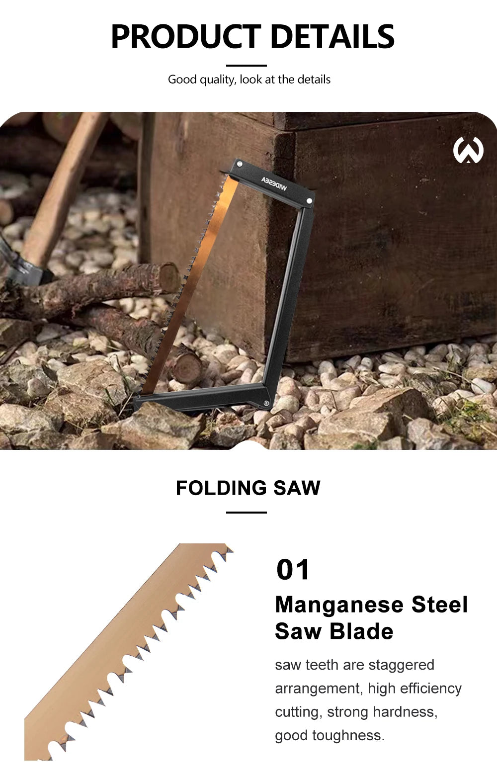 Opvouwbare Handzaag Manganen Staal Aluminium – Draagbare Camping & Outdoor Zaag