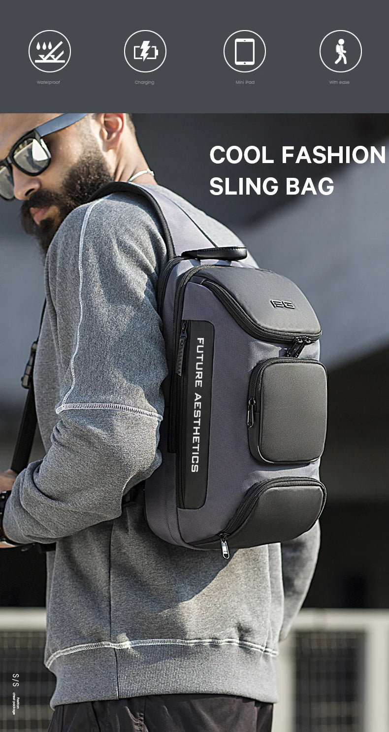 Waterdichte Anti‑Diefstal Crossbody Tas Heren – Multifunctionele Sling Bag voor Reizen & Dagelijks Gebruik