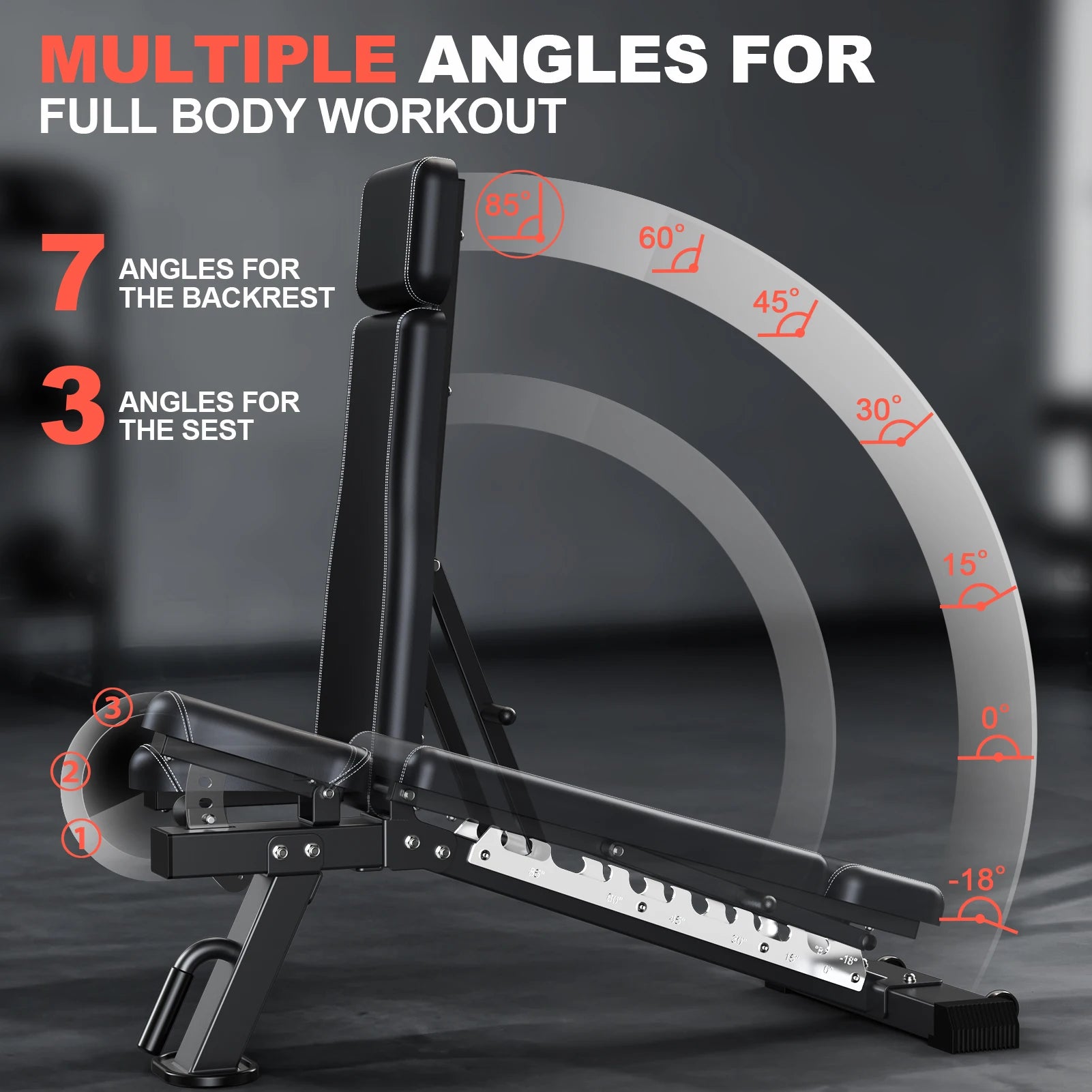 Opvouwbare Verstelbare Fitnessbank – Multifunctionele Weight Bench voor Full Body Training