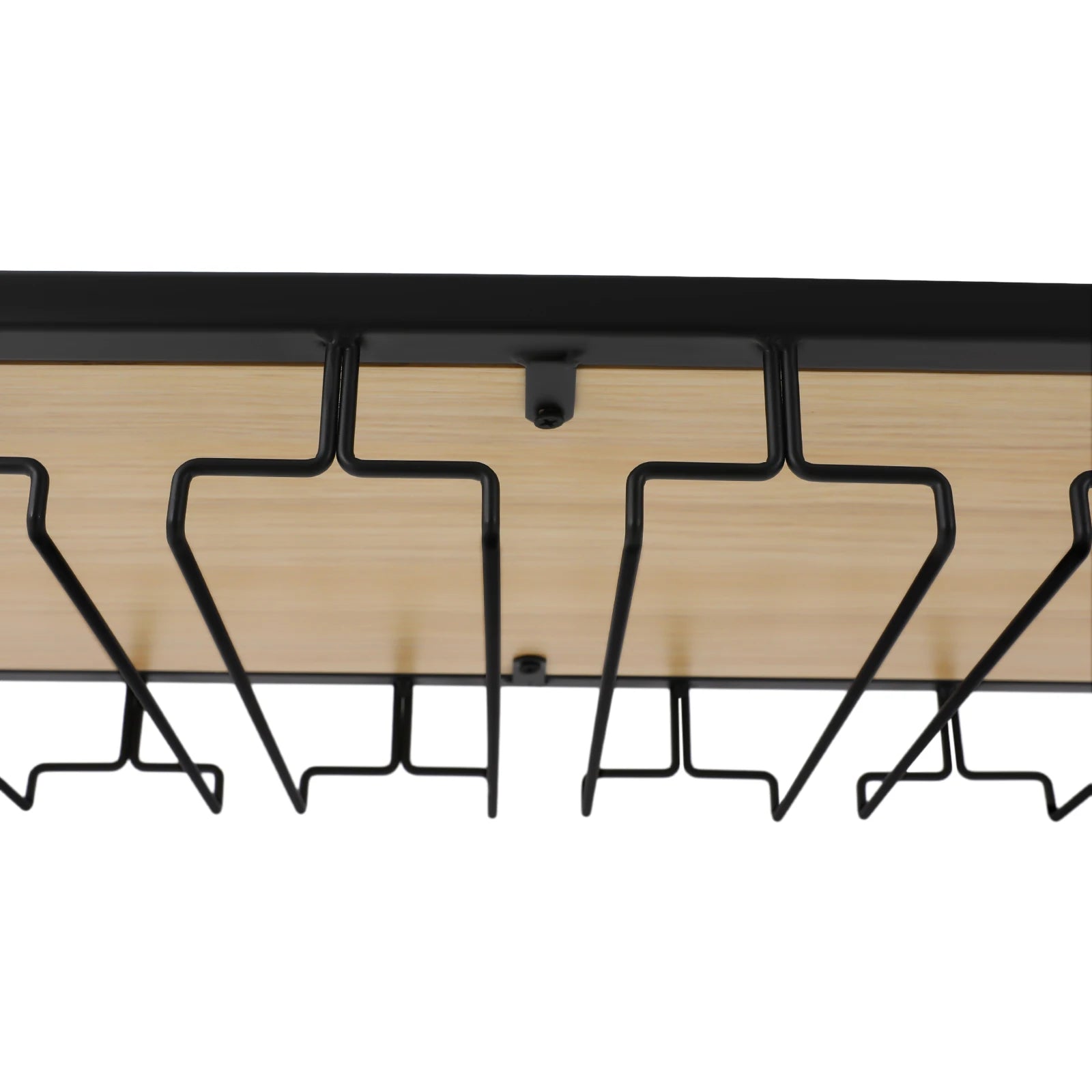 Vintage Plafond Wijnrek met Glazenhouder – Hangend Wijnrek Industrieel Zwart voor Keuken & Home Bar