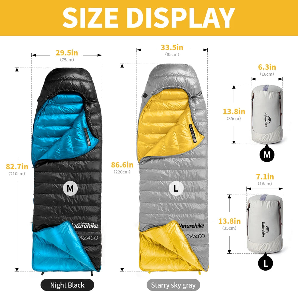 Lichtgewicht Dons Slaapzak Winter – Outdoor Slaapzak 0-5°C voor Kamperen & Trekking