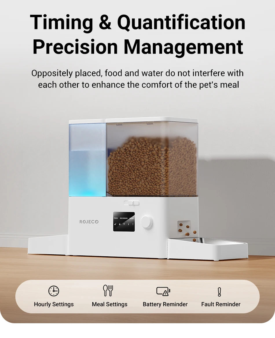 Automatische Voerbak met Waterfontein en WIFI App – 8,5L Slimme Voerdispenser voor Katten en Honden – Programmeerbaar & Op Afstand Bedienbaar