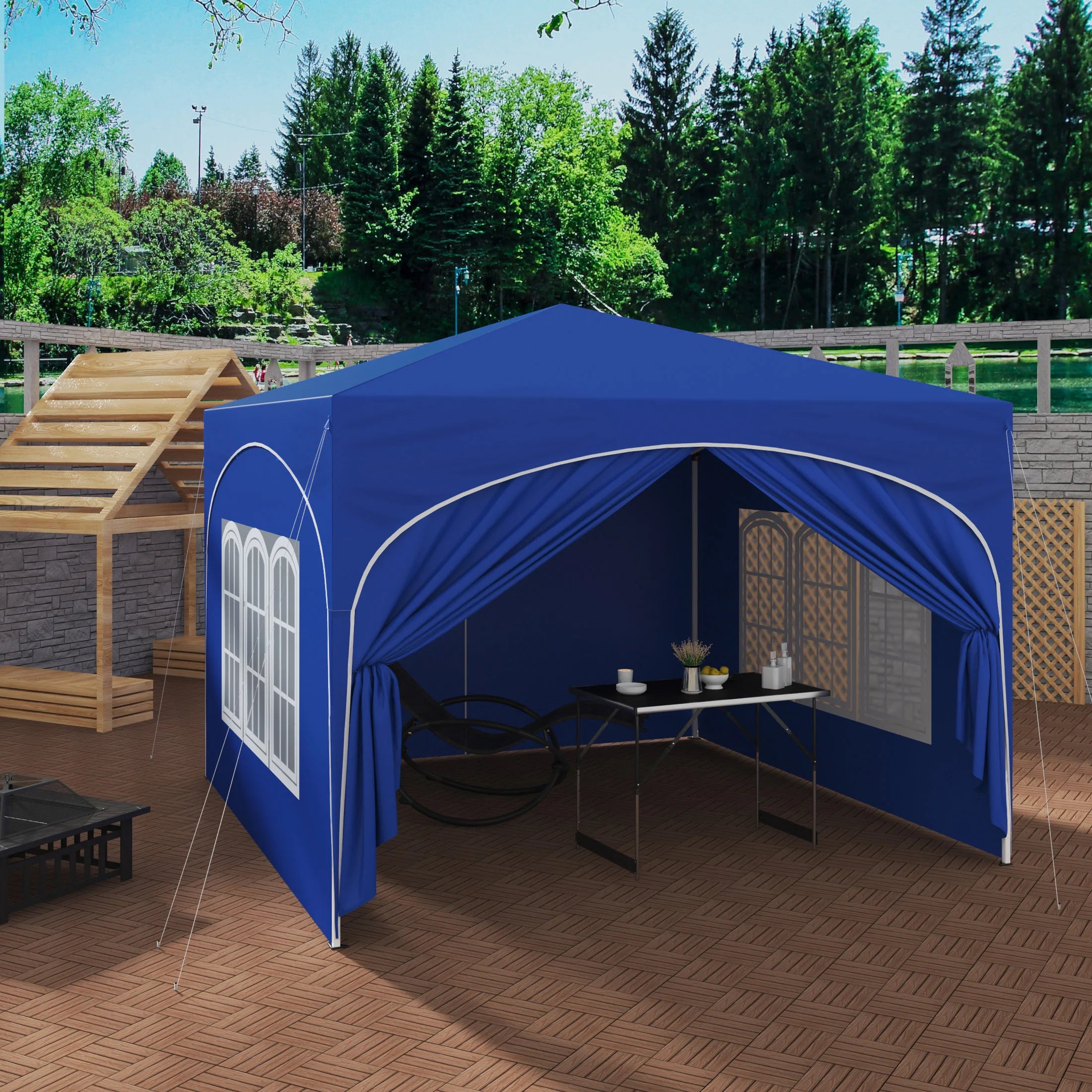 Opvouwbare Partytent 3x3 m Waterafstotend – Pop-up Tuintent met 4 Zijwanden, UV50+ Bescherming & Draagtas