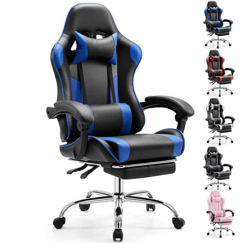 Ergonomische Gaming Stoel met Verstelbare Hoogte en Lendensteun – Draaibare Bureaustoel van PU Leer voor Kantoor & Thuisgebruik
