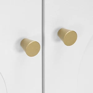 Badkamerkast met Deuren en Open Vakken – Moderne Witte Opbergkast met Verstelbare Plank en Gouden Poten – Multifunctionele Kast voor Badkamer, Woonkamer of Hal