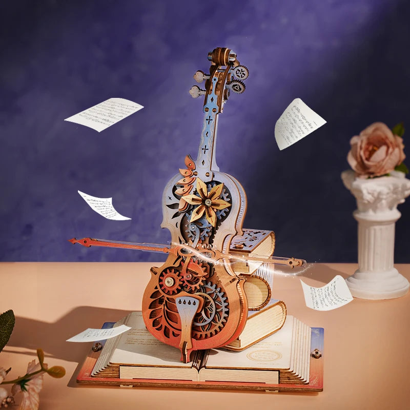 3D Houten Muziekdoos Puzzel – Mechanisch Bouwpakket voor Volwassenen en Kinderen – Creatief Cadeau