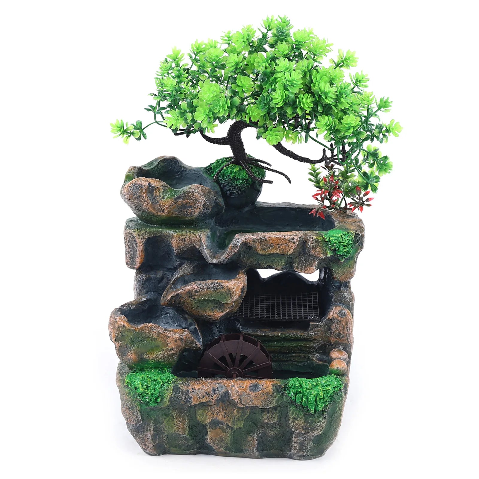 Desktop Fontein met LED Verlichting – Zen Indoor Waterfontein voor Rustgevende Decoratie op Tafel en Bureau