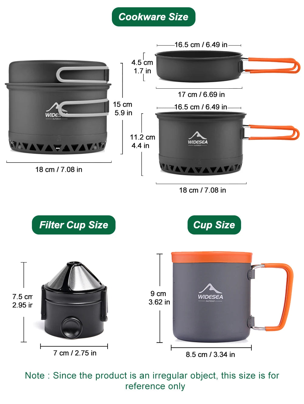 Camping kookset – Outdoor servies & kookgerei – Potten, waterketel, koffiekop & filters – voor wandelen, picknick, reizen