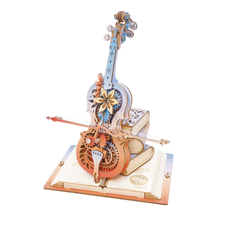 3D Houten Muziekdoos Puzzel – Mechanisch Bouwpakket voor Volwassenen en Kinderen – Creatief Cadeau