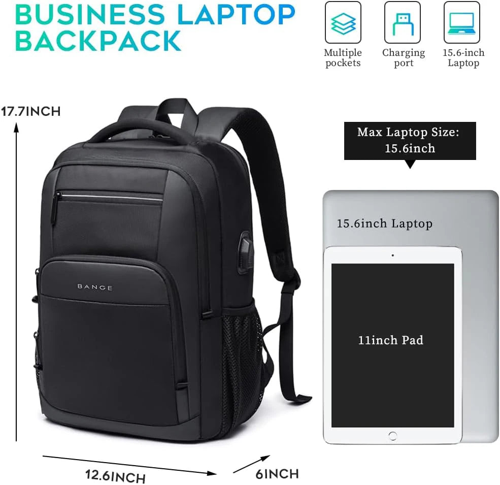 Waterdichte Rugzak met USB‑Oplaadpoort – Laptoprugzak 15,6″ Unisex School & Reis