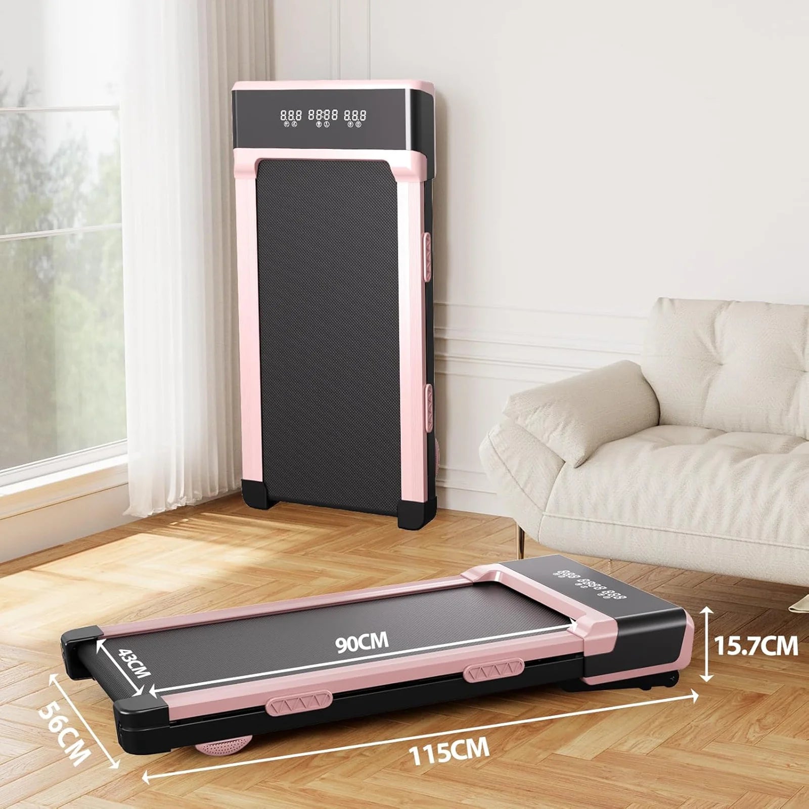 Opvouwbare Walking Pad met Helling 9% – Elektrische Loopband voor Thuis met App en LCD Scherm