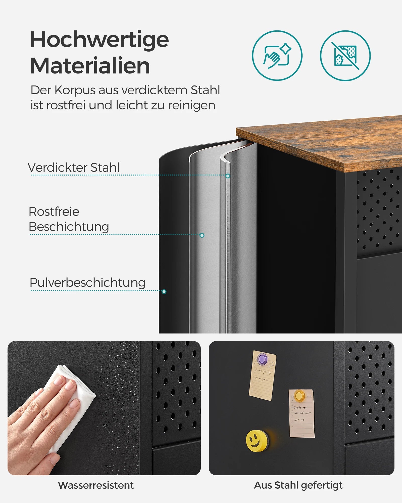 Zijpaneel Keukenkast – Dubbele Deuren in Industrieel Design