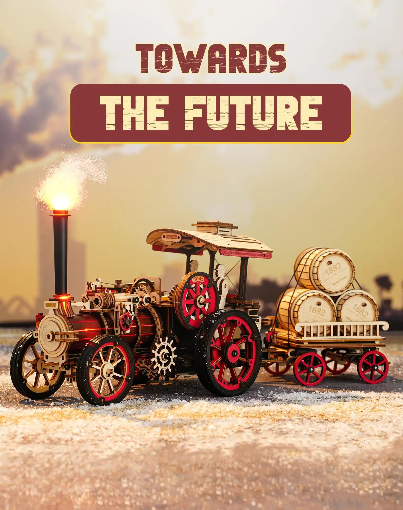 3D Houten Tractor Puzzel voor Volwassenen – Bouwpakket Elektrische Stoommachine Model – Educatief Hobby Speelgoed