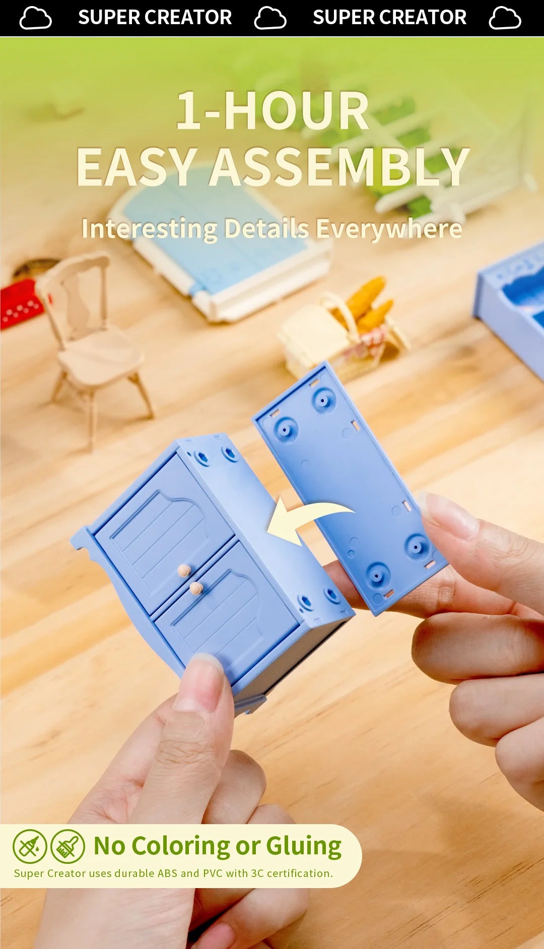 DIY Miniatuurhuis Kit – Creatief Knutselpakket voor Volwassenen en Kinderen – Sfeervol Kerst- en Verjaardagscadeau