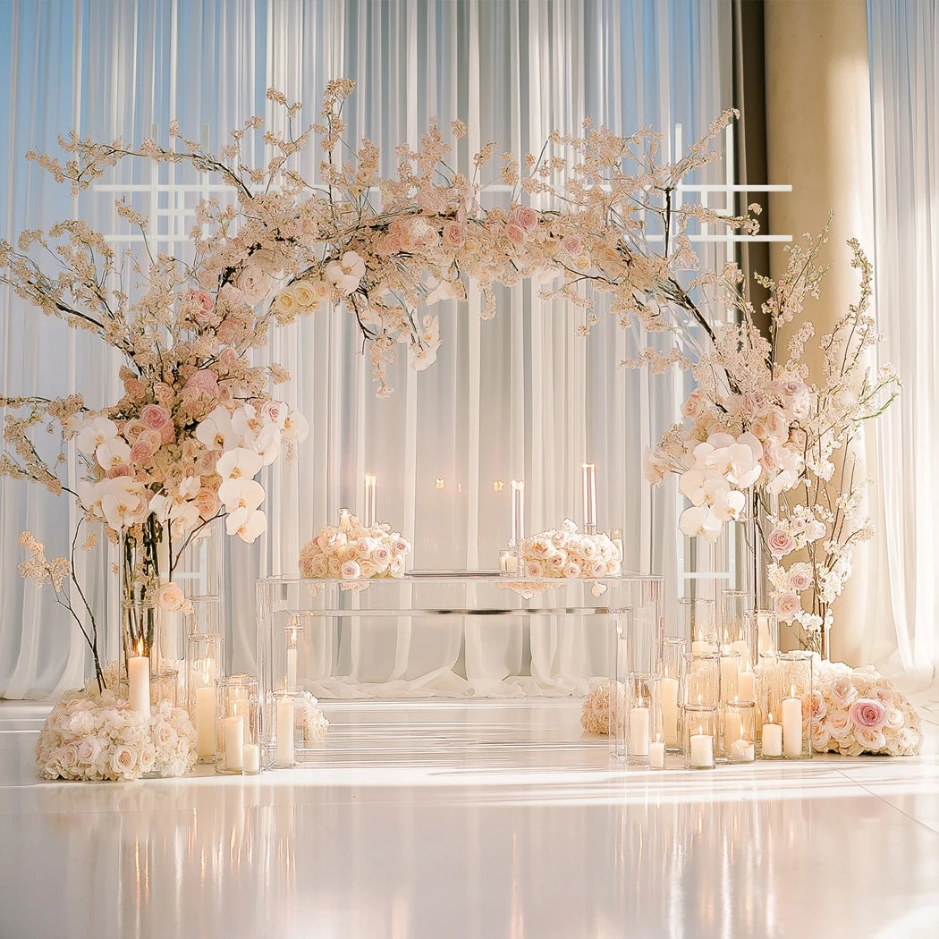 Vierkante Witte Trouwboog Metaal 236x236 cm – Wedding Arch voor Ceremonie, Ballonnen en Bloemen Decoratie – Stevige Feestboog Binnen & Buiten