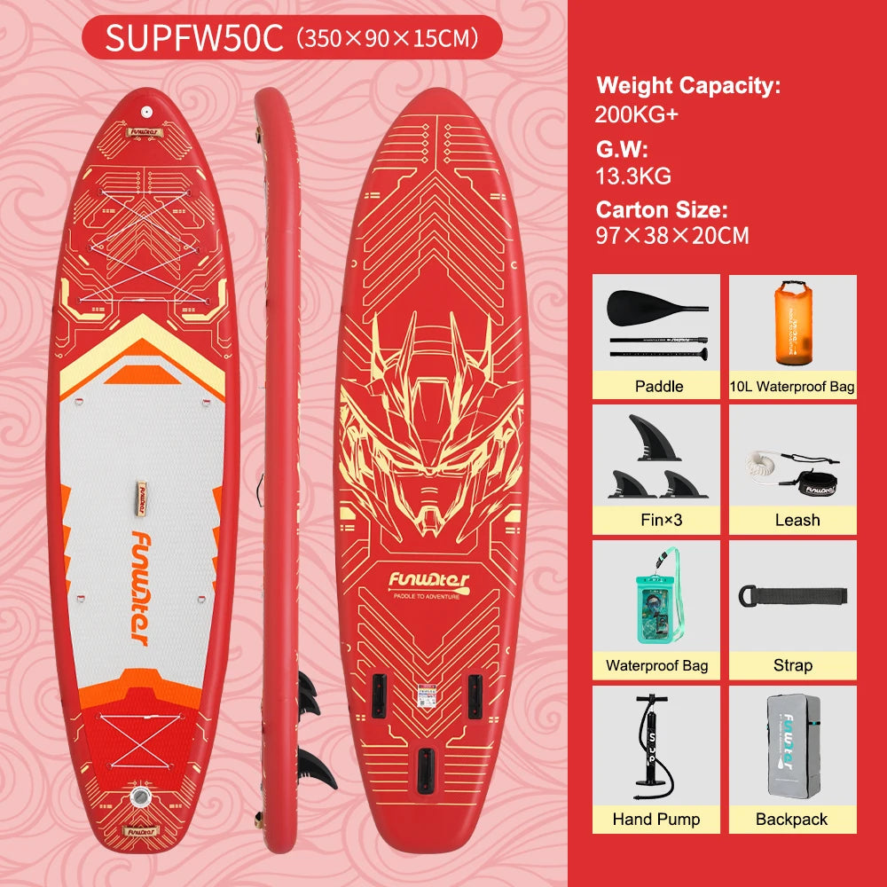 Opblaasbaar SUP Board 11'6" – Koi Paddle Board met Accessoires – Stand Up Paddle Surfboard voor Volwassenen
