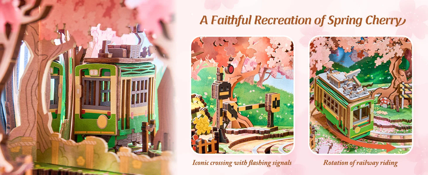 3D Houten Muziekdoos Sakura – DIY Puzzel met LED Licht – Creatief Knutselpakket voor Kinderen en Volwassenen