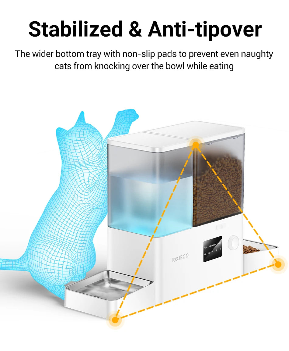 Automatische Voerbak met Waterfontein en WIFI App – 8,5L Slimme Voerdispenser voor Katten en Honden – Programmeerbaar & Op Afstand Bedienbaar