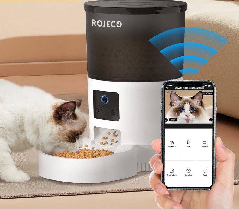 Automatische Kattenvoerautomaat met Camera en Stemfunctie – Slimme Voerdispenser voor Katten en Honden met App & Timer