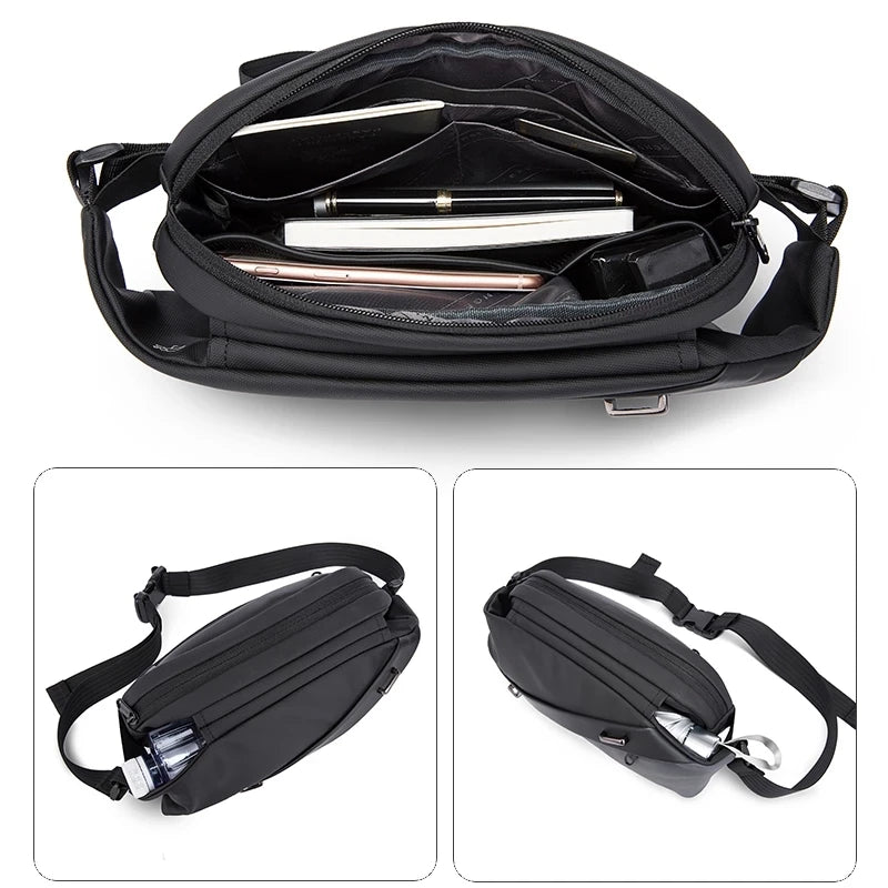 Waterdichte Multifunctionele Crossbody Tas – Heren & Dames Sling‑ & Borsttas met Verstelbare Riem en Ruime Capaciteit