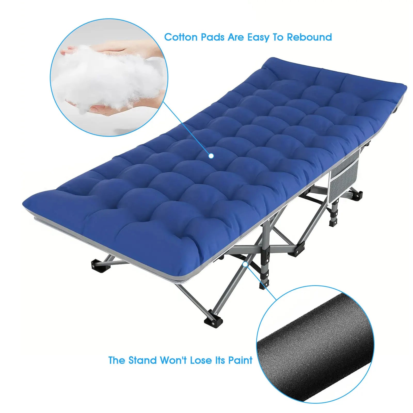 Opvouwbaar Campingbed voor Volwassenen – Sterk, Draagbaar en Inclusief Matras & Draagtas