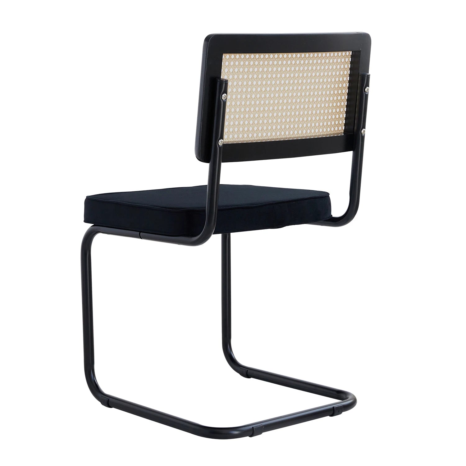 Rotan Eetkamerstoelen Set van 2 of 4 – Retro Design met Velvet Zitting en Metalen Frame