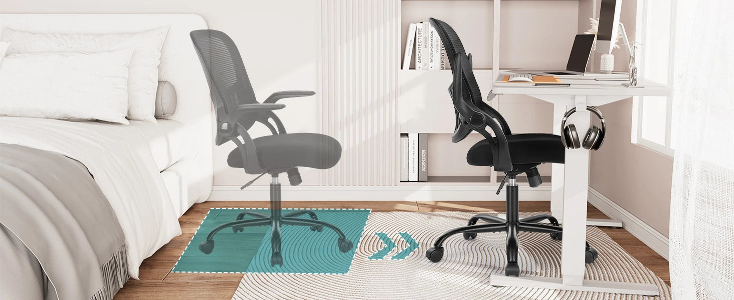 Ergonomische Mid‑Back Mesh Bureaustoel – Comfortabele Kantoorstoel met Lendensteun en Zwenkwielen