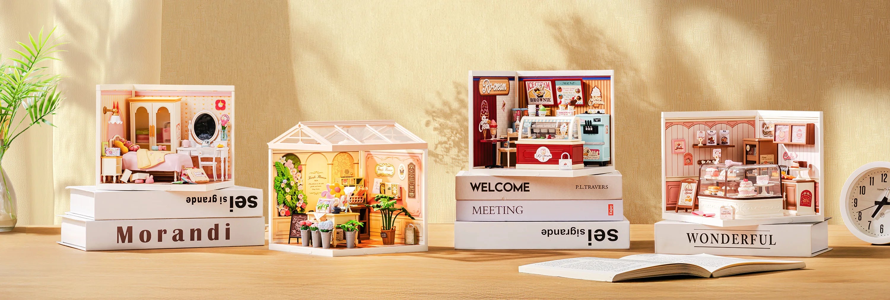 3D Puzzel Miniatuur Roze Slaapkamer – DIY Bouwset voor Creatieve Hobbyisten en Poppenhuisfans