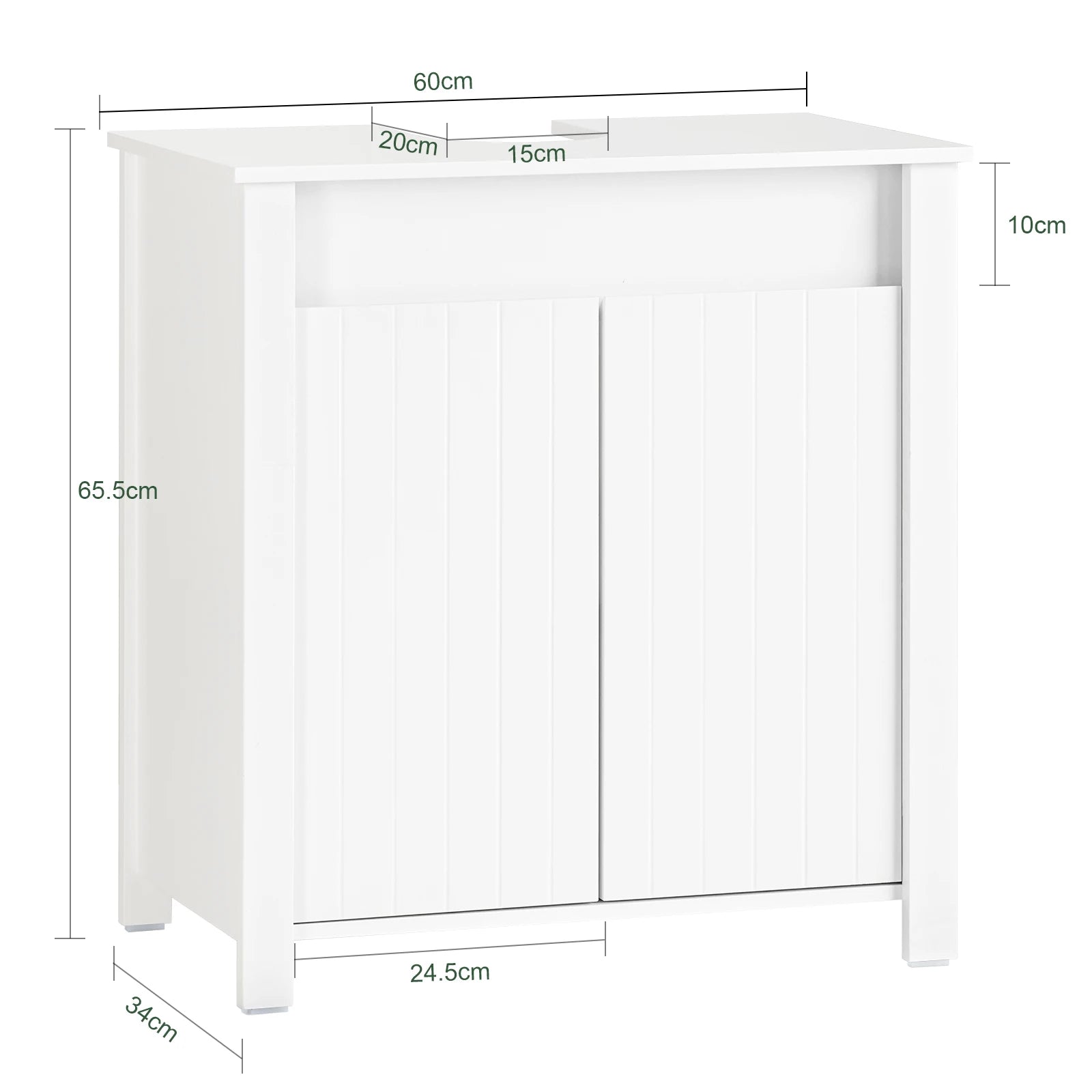 Wastafelonderkast Badkamermeubel 60 cm – Compact en Functioneel Badkamerkastje