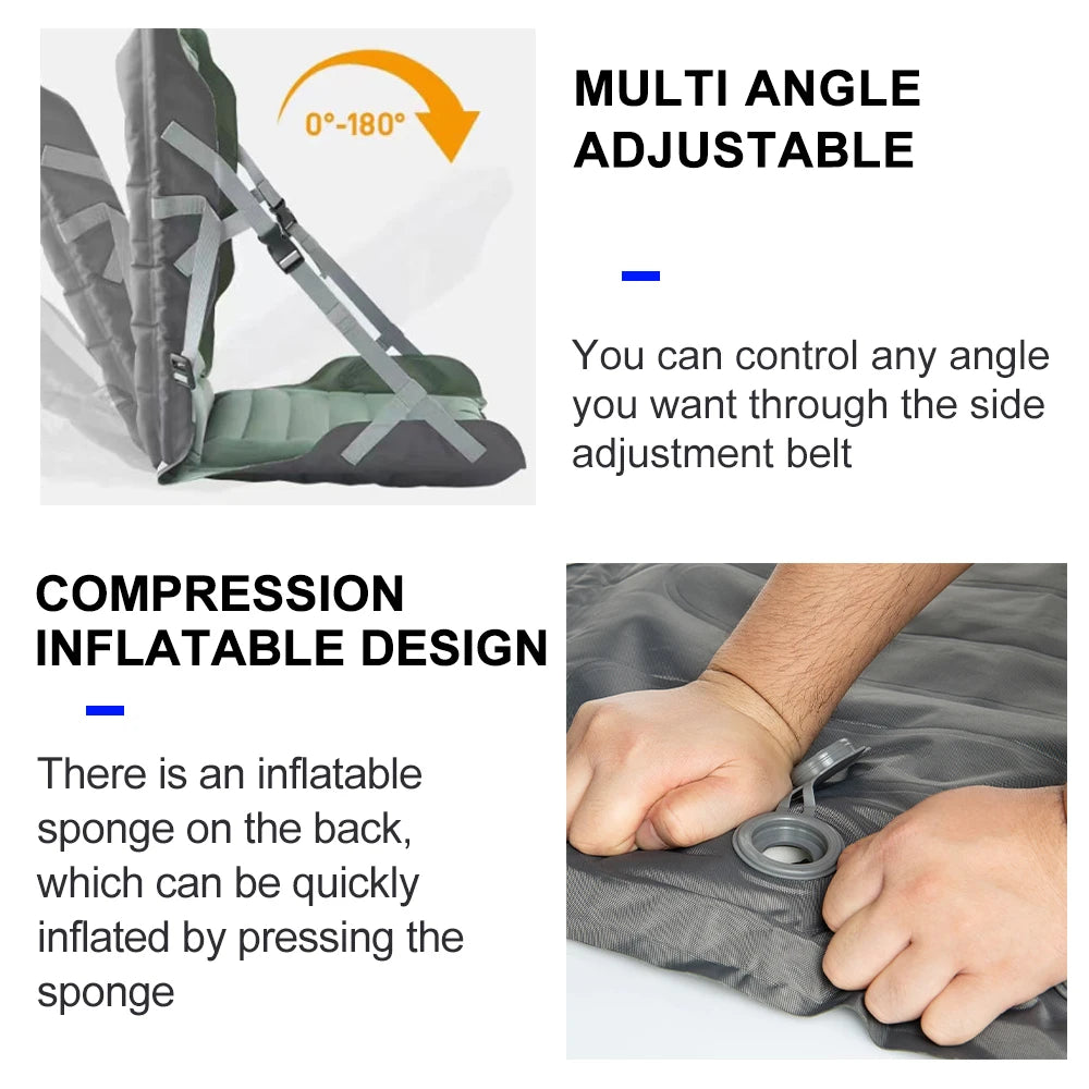 Opvouwbaar Opblaasbaar Camping Kussen Rugleuning – Lichtgewicht Outdoor Comfort Kussen