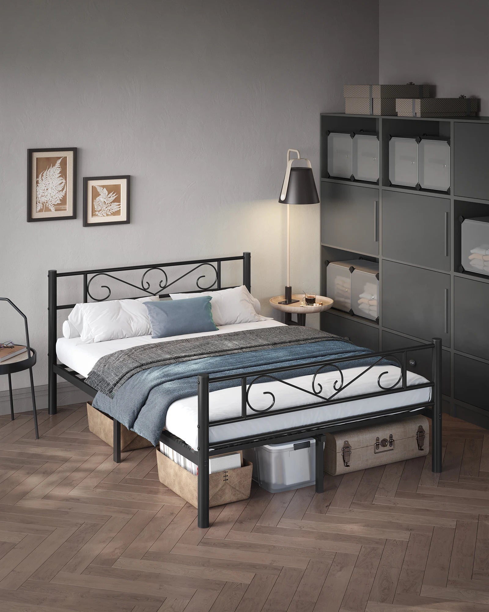 Metalen Tweepersoons Bedframe 140x200 cm – Stevig Staal, Industrieel Design, Zwart