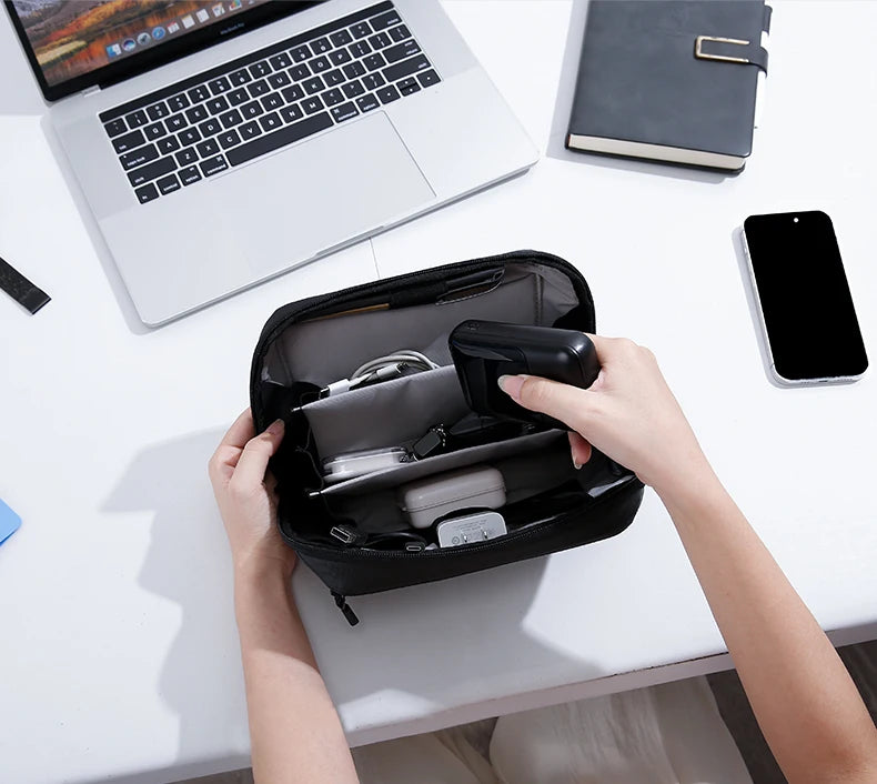 Extra Grote Reizen Elektronica Organizer – Draagbare Kabeltas met 3 Lagen – Ruime Tech Opberg Case voor Telefoon, Kabels & Accessoires