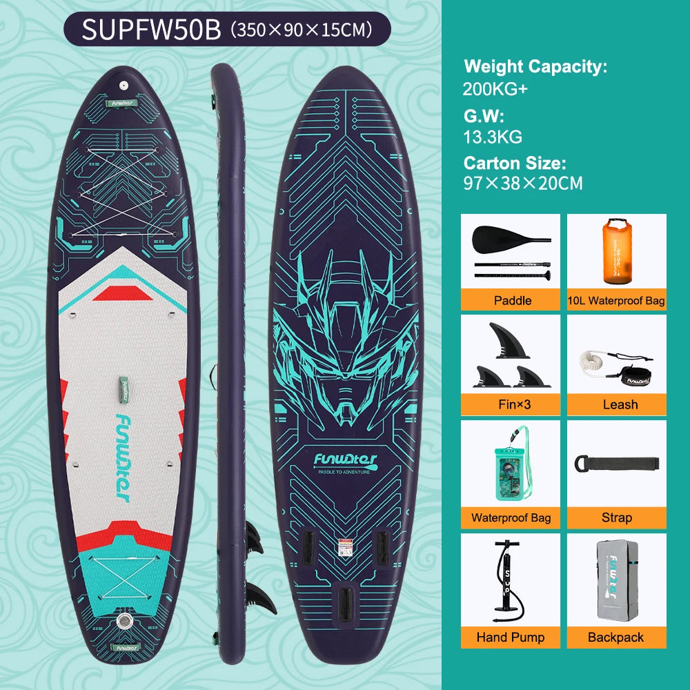 Opblaasbaar SUP Board 11'6" – Koi Paddle Board met Accessoires – Stand Up Paddle Surfboard voor Volwassenen
