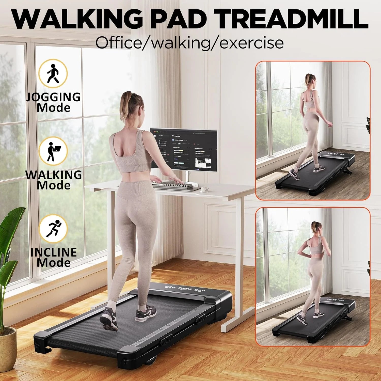 Opvouwbare Walking Pad met Helling 9% – Elektrische Loopband voor Thuis met App en LCD Scherm