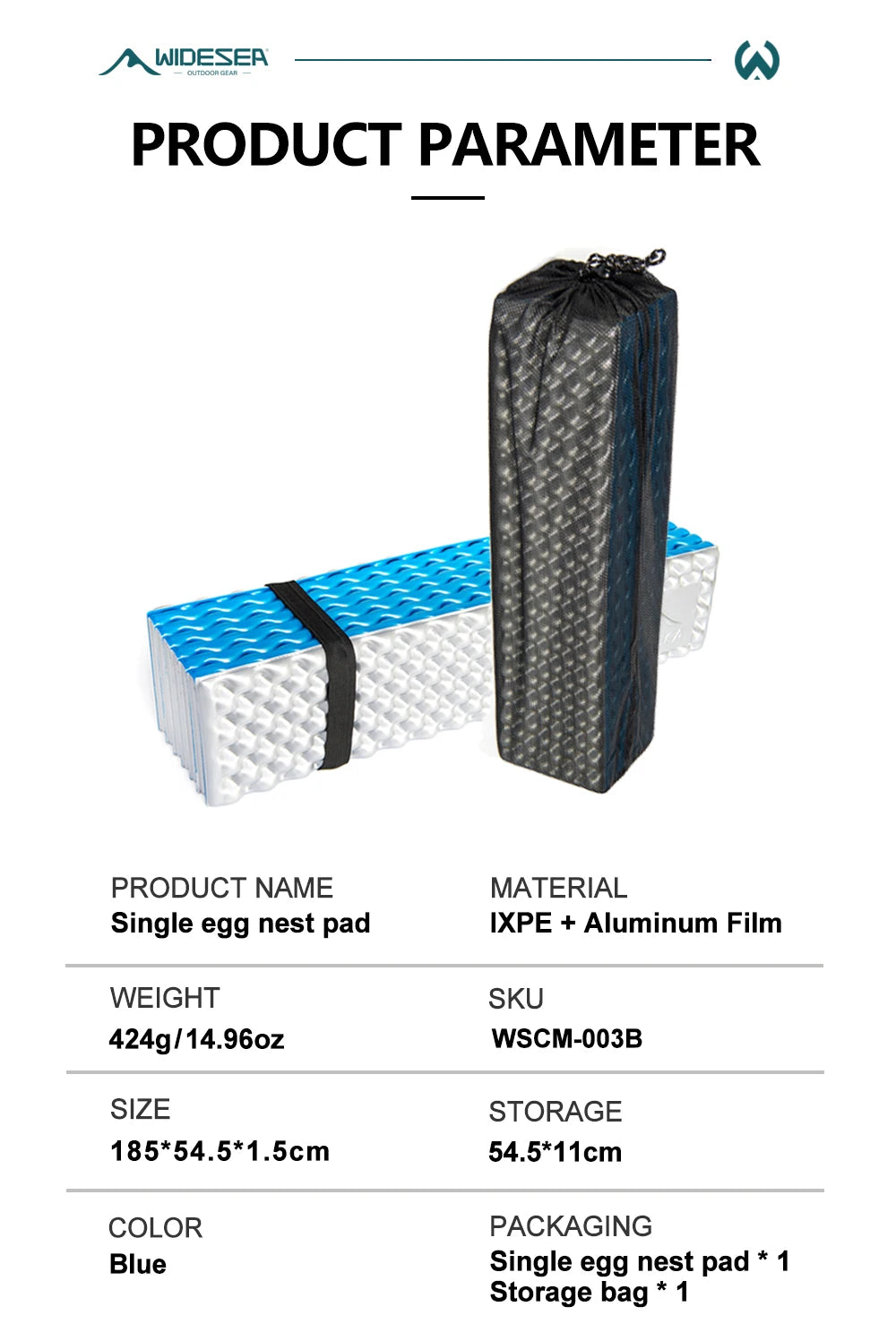 Ultralichte Opvouwbare Eiernest Slaapmat – Lichtgewicht Campingmat voor Outdoor