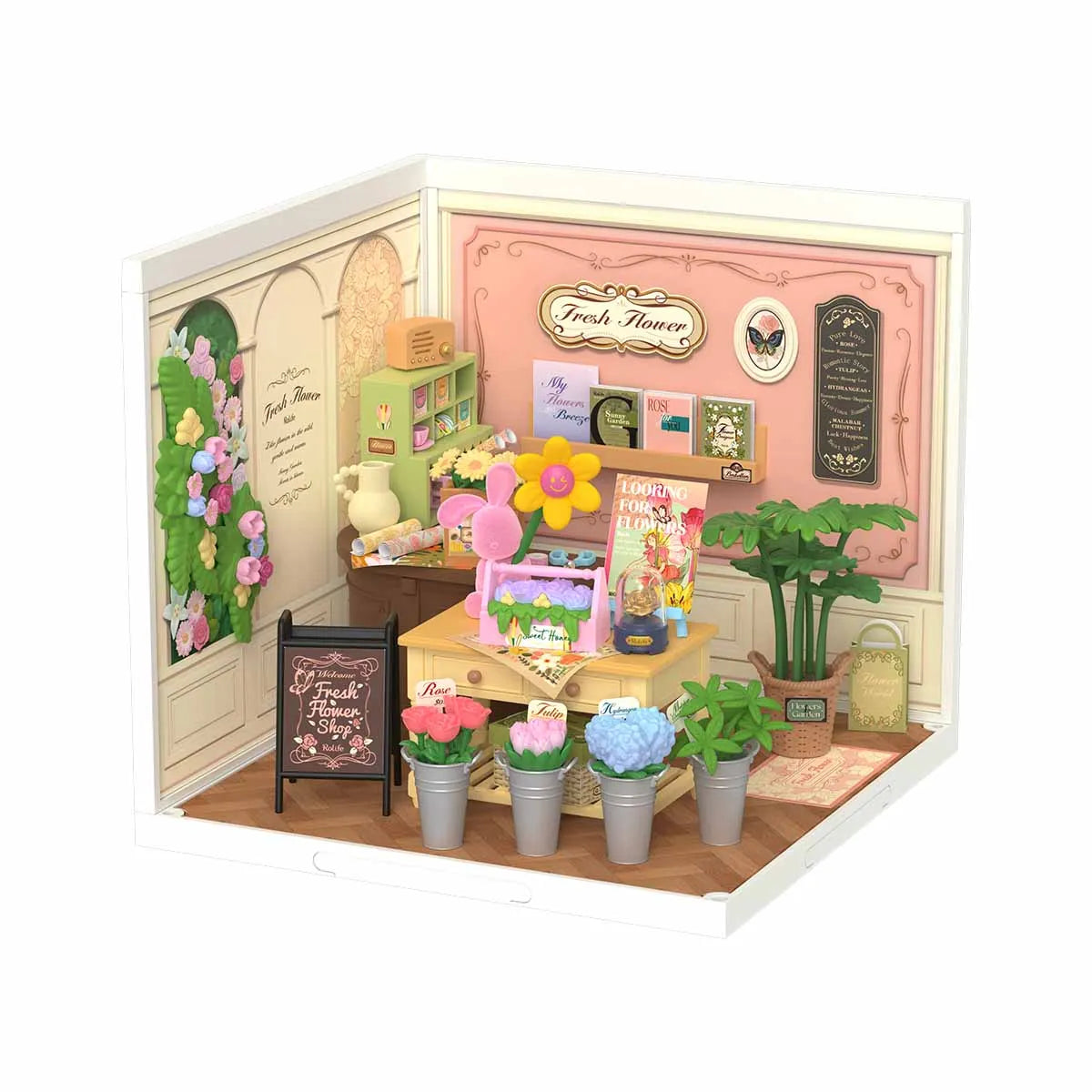 3D Puzzel Miniatuur Roze Slaapkamer – DIY Bouwset voor Creatieve Hobbyisten en Poppenhuisfans