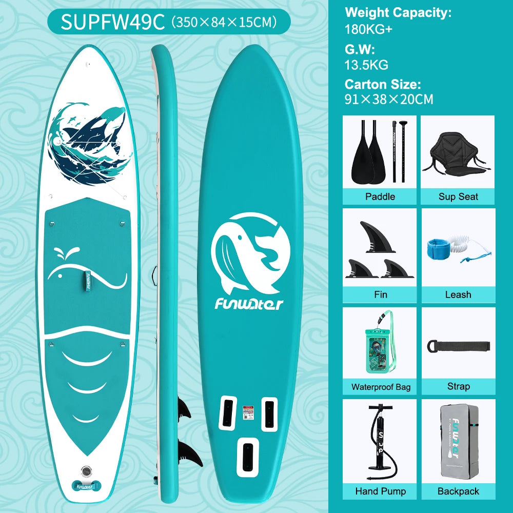 Opblaasbaar SUP Board 11'6" – Koi Paddle Board met Accessoires – Stand Up Paddle Surfboard voor Volwassenen
