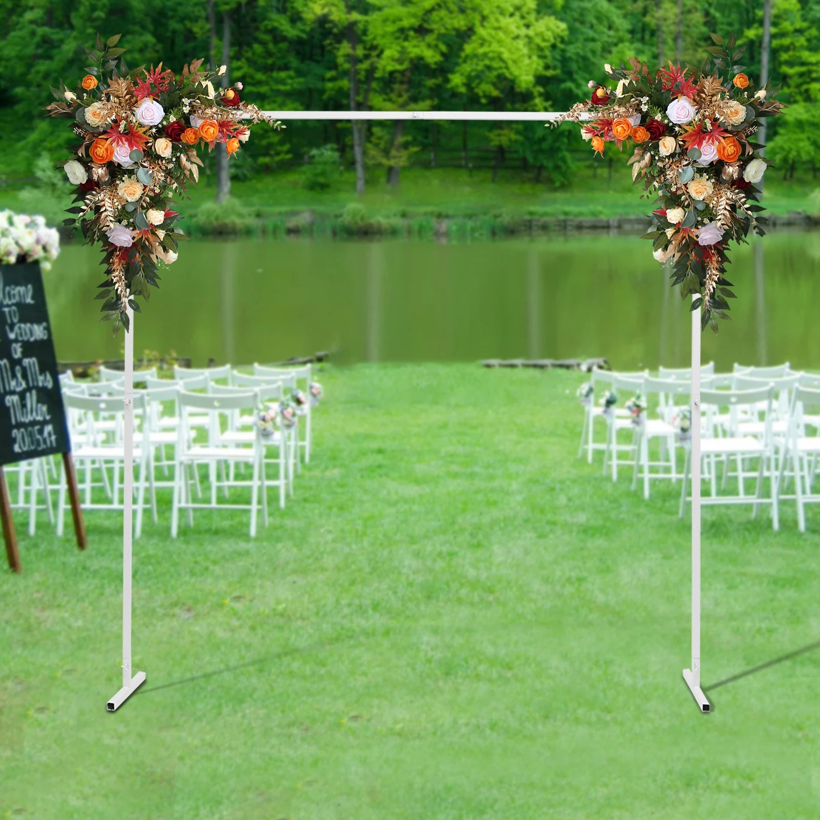 Verstelbare Bruiloft Boog Standaard 2x2m – Wit Metalen Frame voor Feestdecoratie, Bruiloften en Fotoshoots