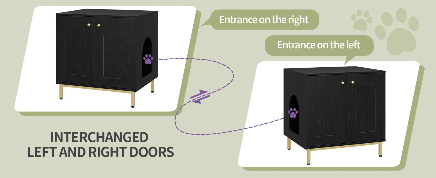 Kattenbak Kast – Stijlvolle Kattenbak Verbergmeubel met Zij-ingang en Zijtafel‑functie