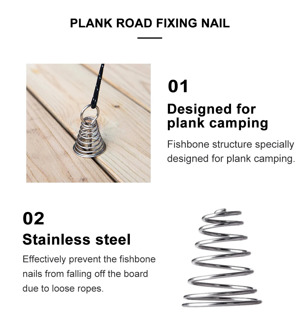 Campingaccessoires 12‑delige Kampeeruitrusting – Haringen, Karabijnhaken & Windtouwen