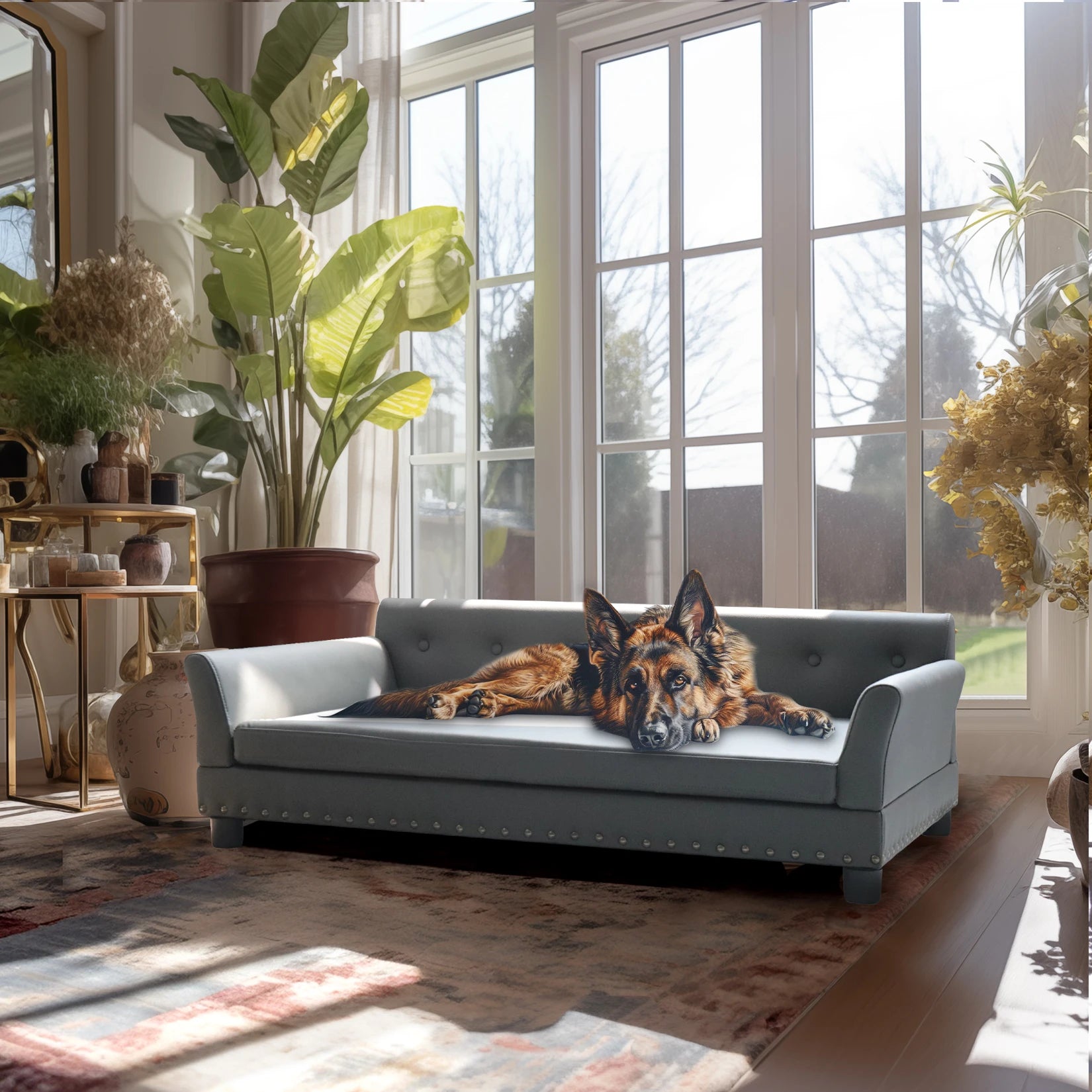Verhoogd Hondenbed Groot & Middelgroot – Luxe Hondenbank met Orthopedisch Kussen
