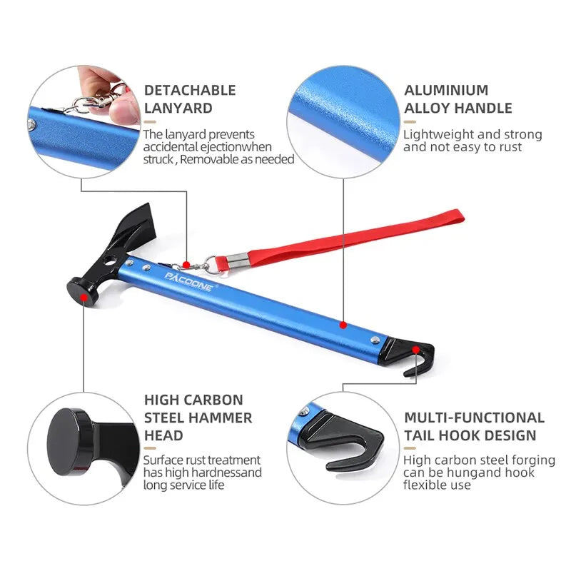 Outdoor Survival Multitool Hamer – Compact Camping & Outdoor Gereedschap