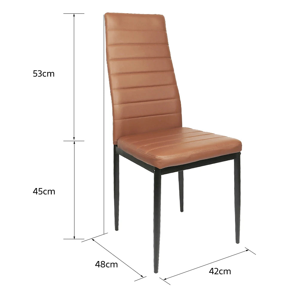 4‑delige moderne eetkamerstoelen set — PU leder met metalen poten, geschikt voor woonkamer, keuken & eetkamer